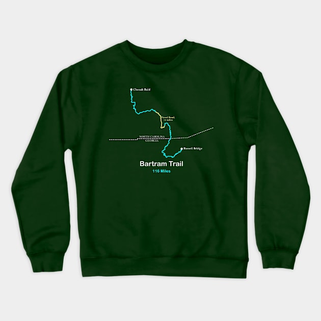 Route Map of the Bartram Trail Crewneck Sweatshirt by numpdog